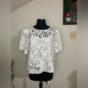 White Lace Eyelet shirt